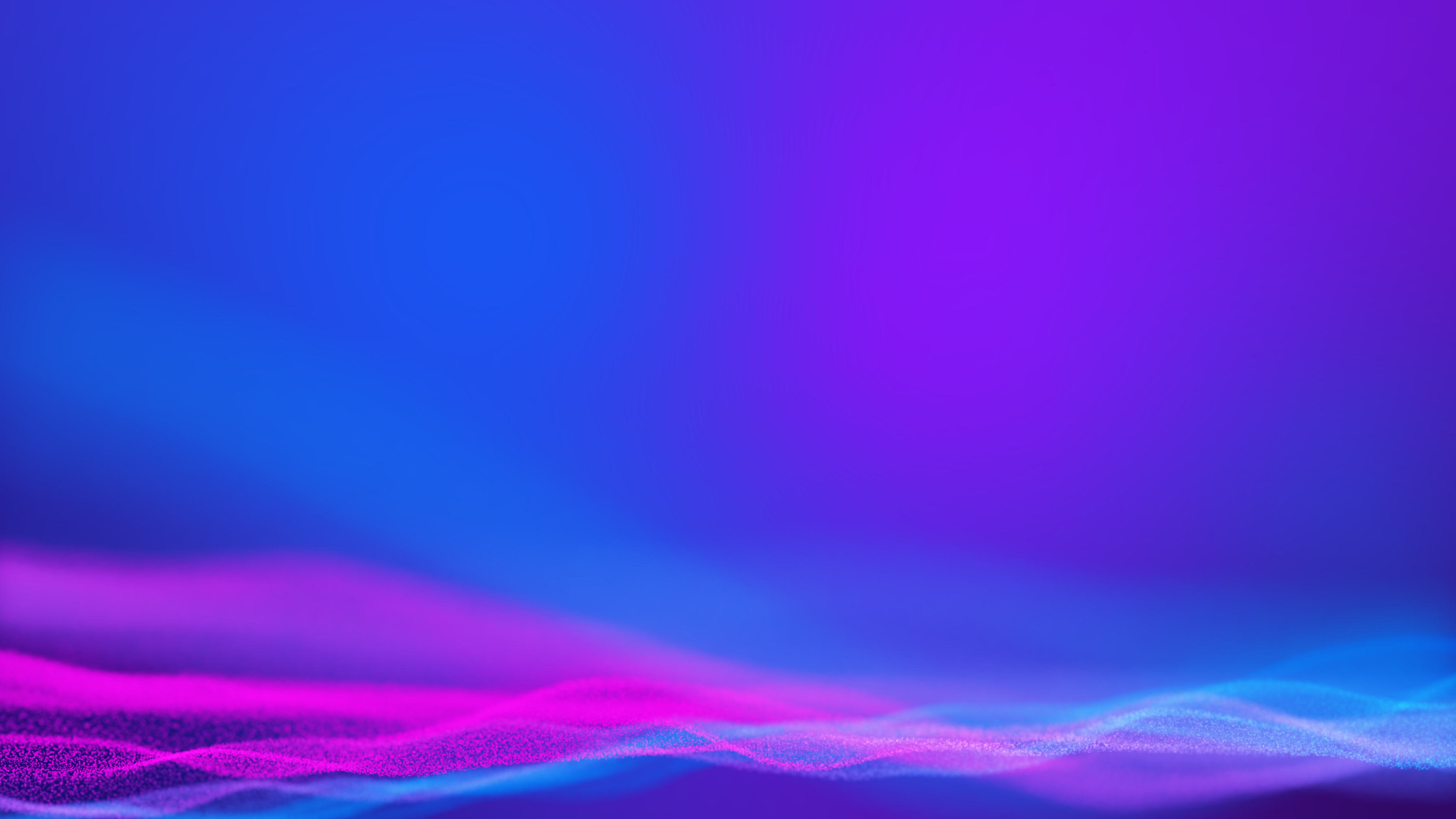 Blue purple and pink wave of particles. Futuristic neon glowing surface.