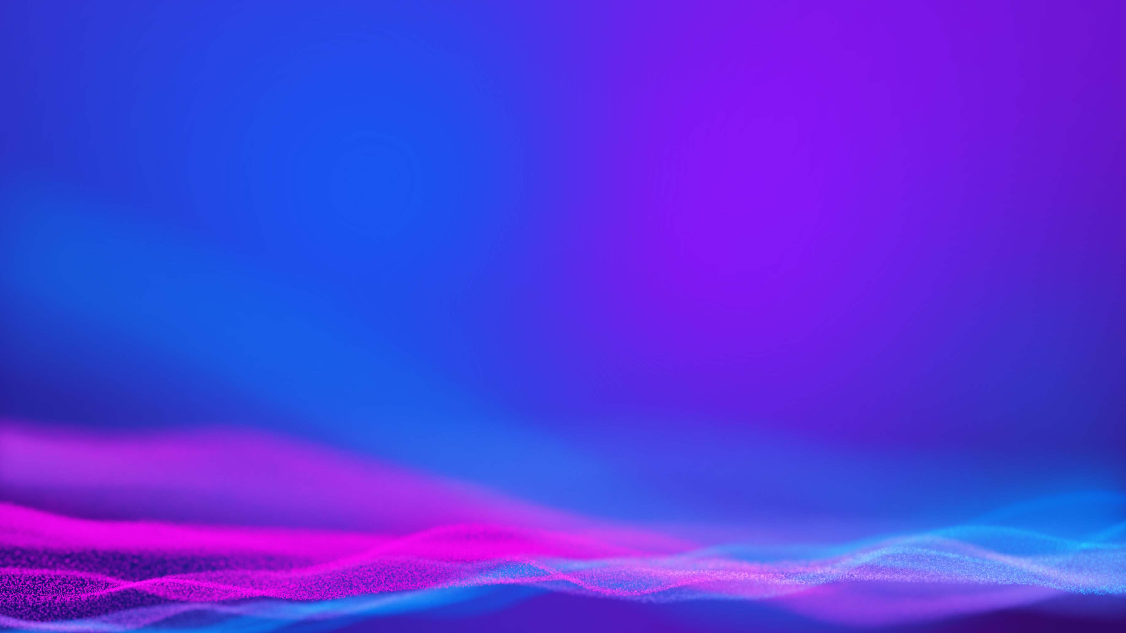 Blue purple and pink wave of particles. Futuristic neon glowing surface.